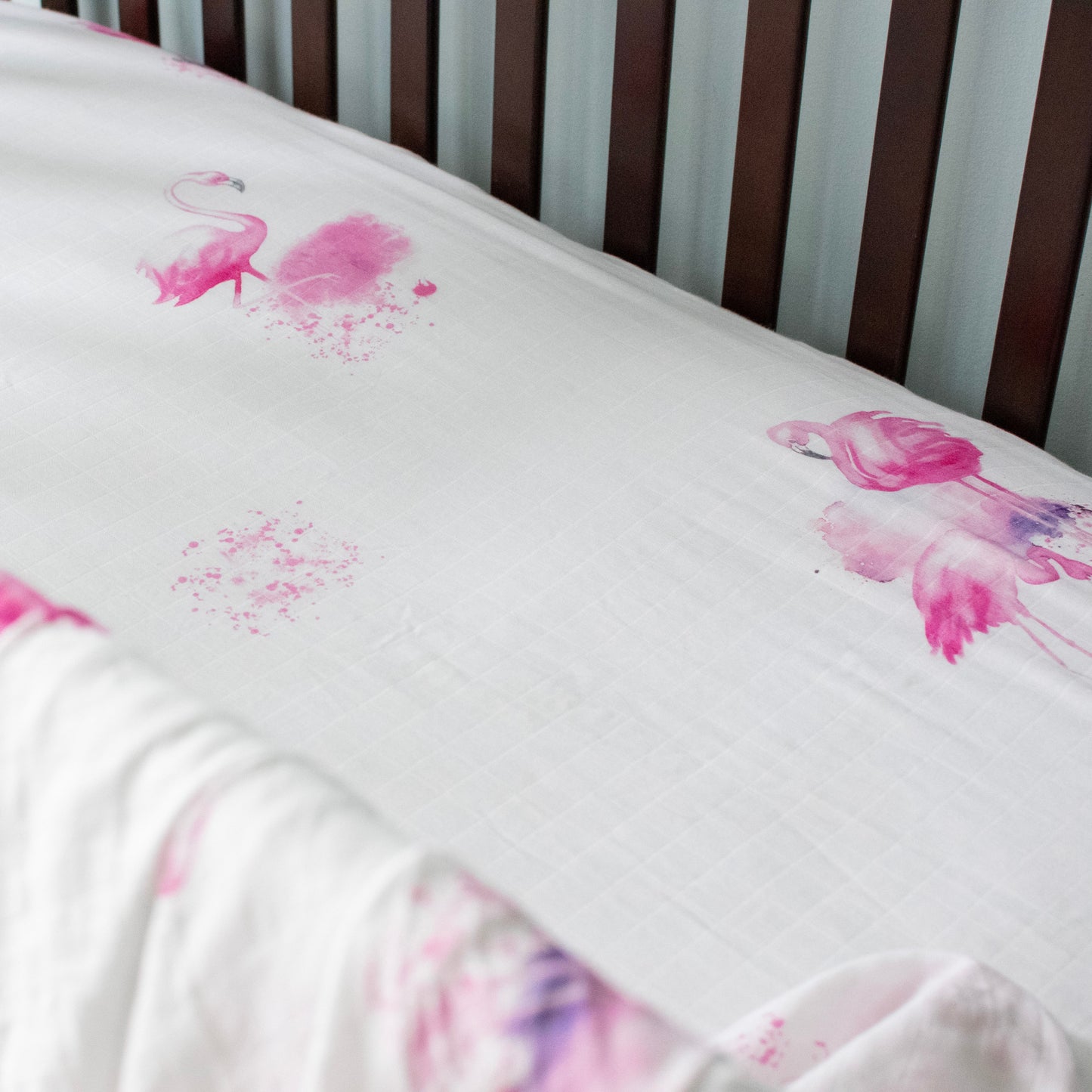 Classic Flamingo Bamboo Crib Sheet