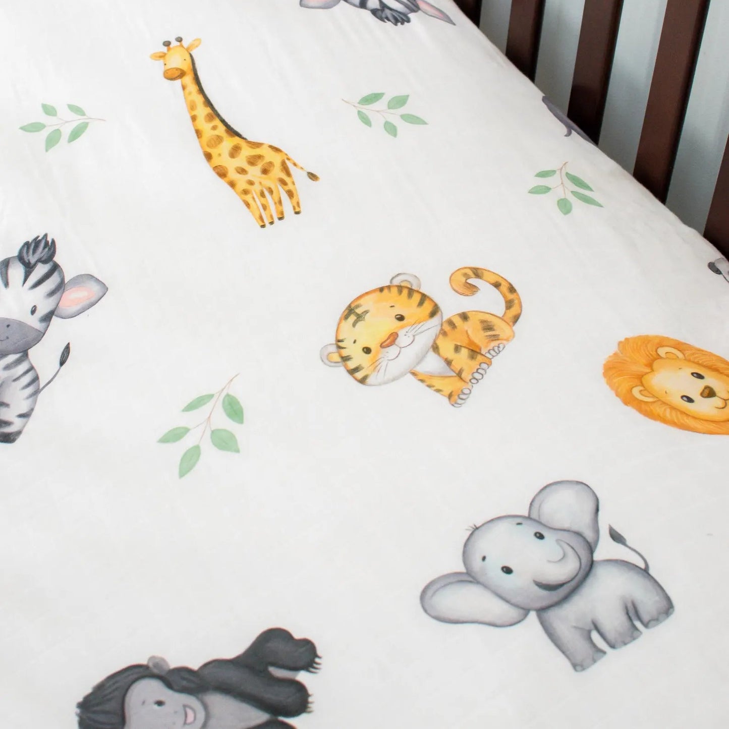 Adorable Animal Kingdom Bamboo Crib Sheet